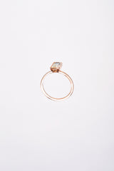 Anillo Aguamarina Corte Esmeralda Bisel