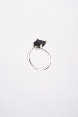 Anillo Onix Corte Esmeralda Plata