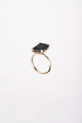 Anillo Onix Corte Esmeralda Oro Amarillo