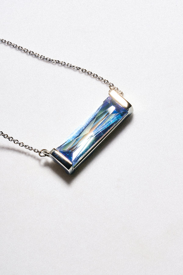 Collar Topacio Mistico Corte Rectangular